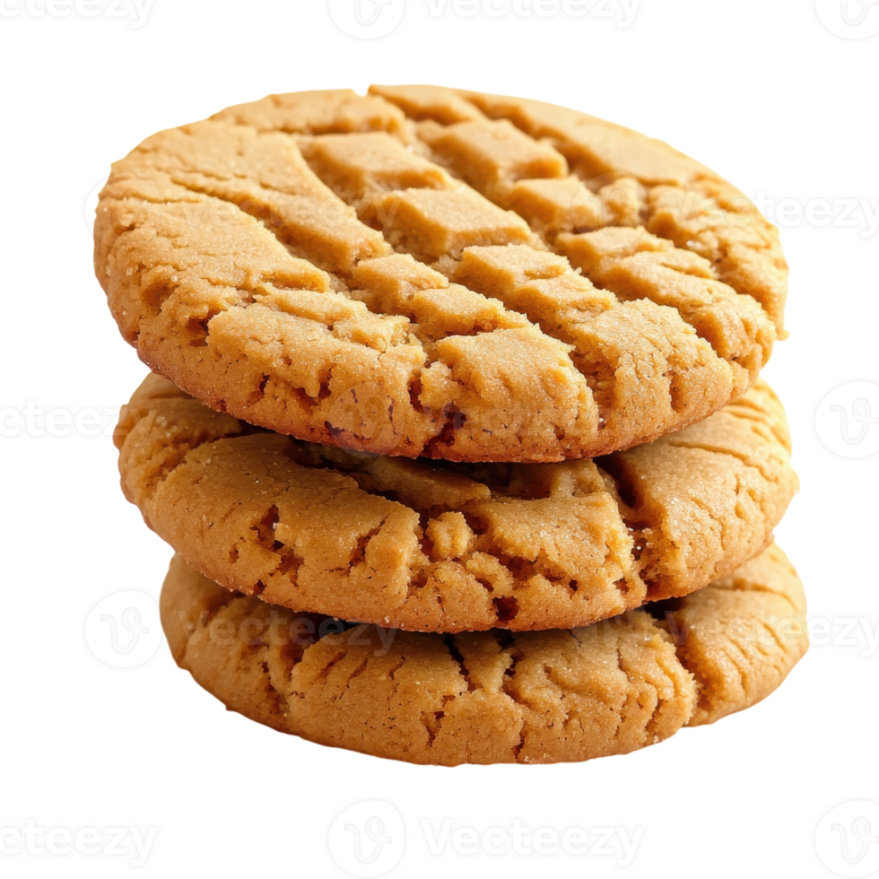 Delicious Peanut Butter Cookies on transparent background. png