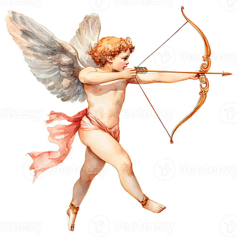 watercolor a cupid bow and arrow isolated. png