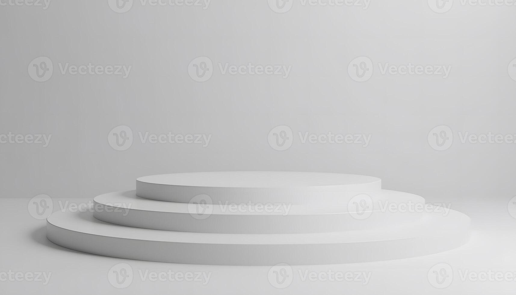 Minimalist White Platform, Elegant Three-Tiered Display Stand photo