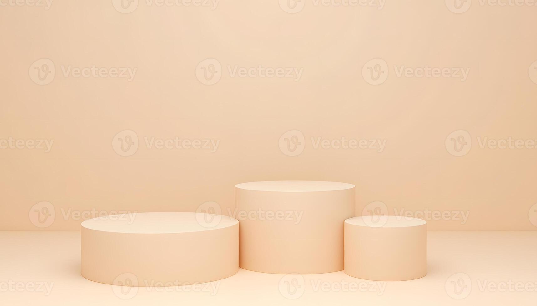 Abstract Minimalist Beige Cylinders Display photo