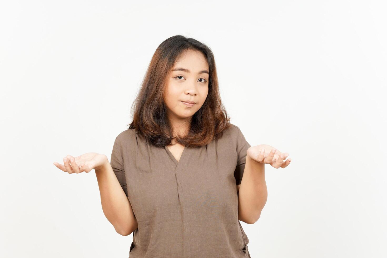 A woman is holding something in her hands photo