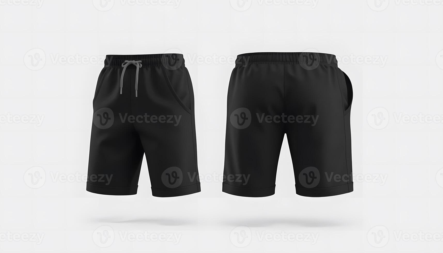 Showcase Your Brand with Realistic Black Shorts Mockup Apparel Design Mock up template for design print photo
