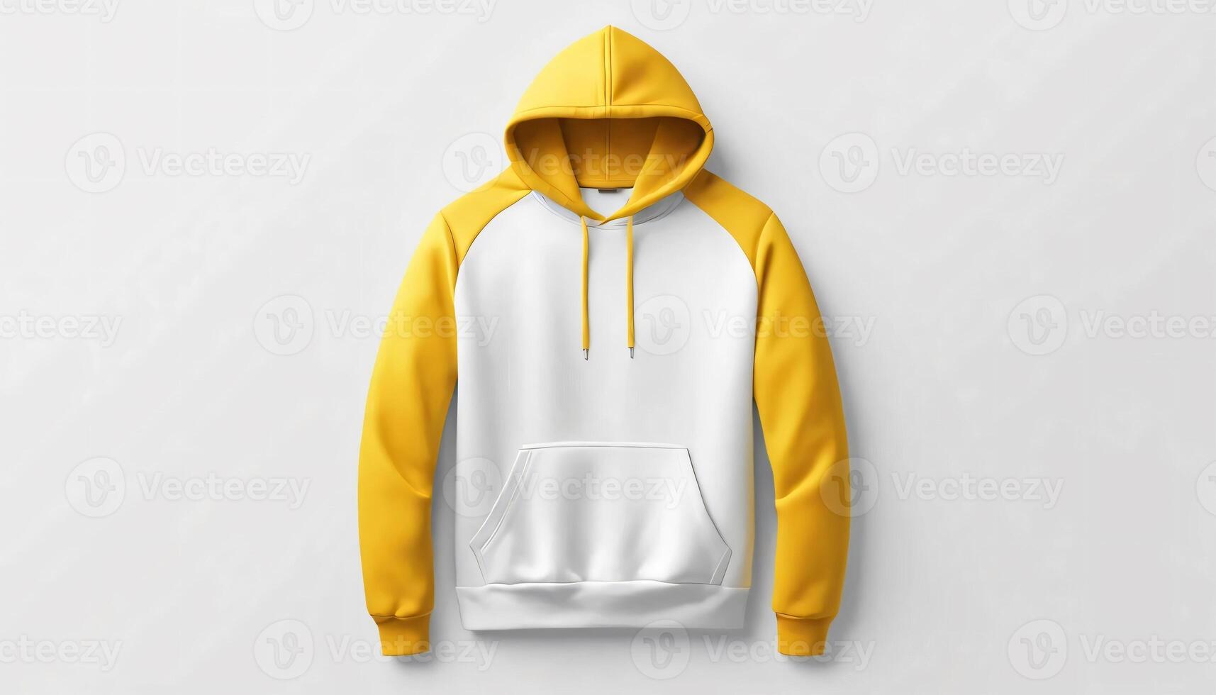 White and Yellow Hoodie Mockup Stylish Apparel Design Mock up template for design print photo
