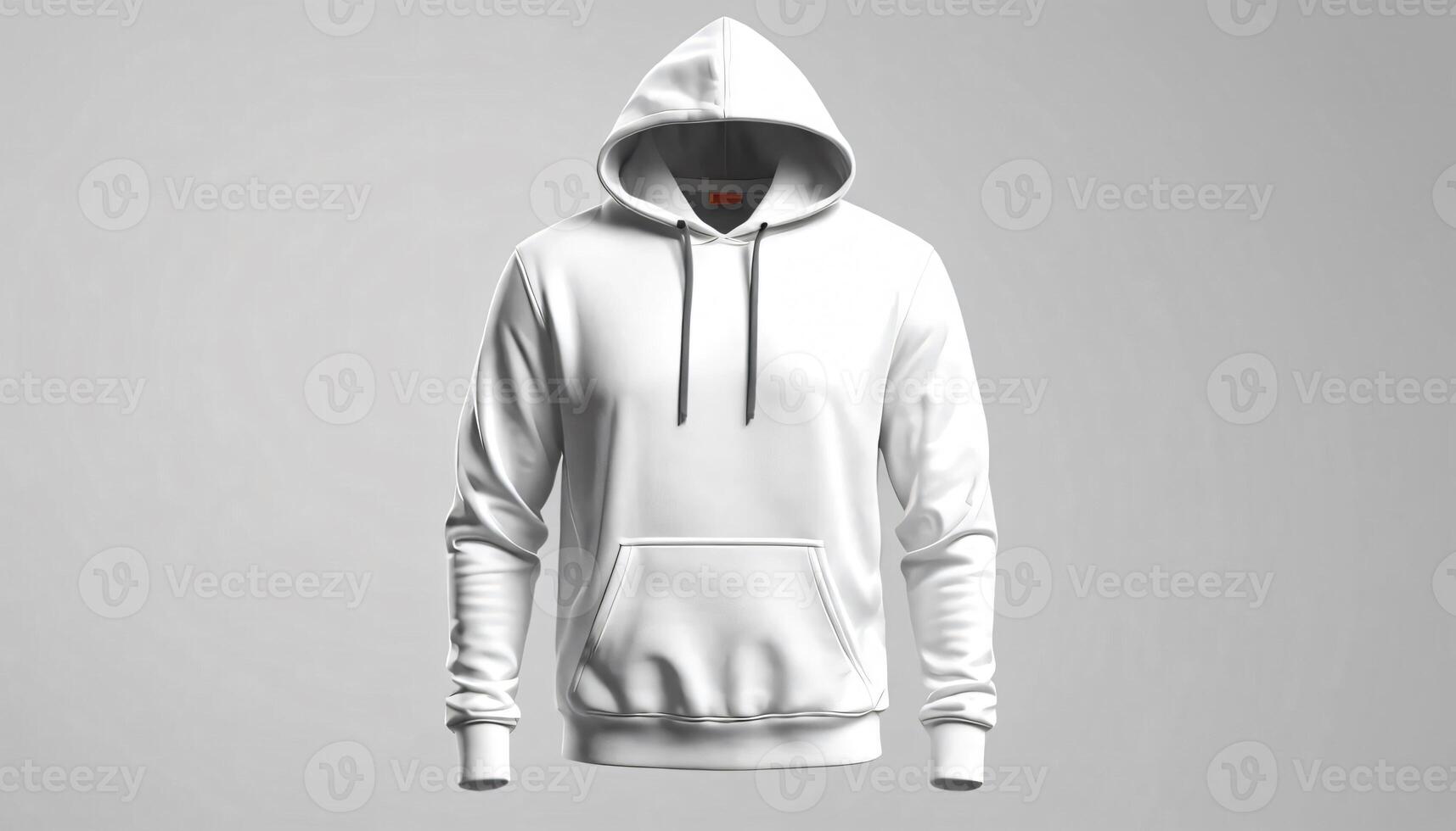 Blank White Hoodie Mockup Perfect for Design Presentation Mock up template for design print 3D redering photo