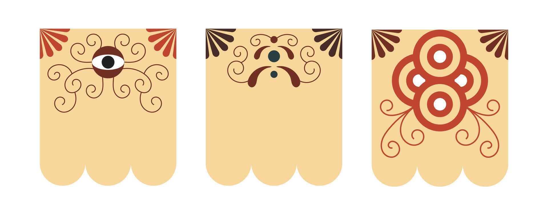 Illustration label motif tribal with blank background vector