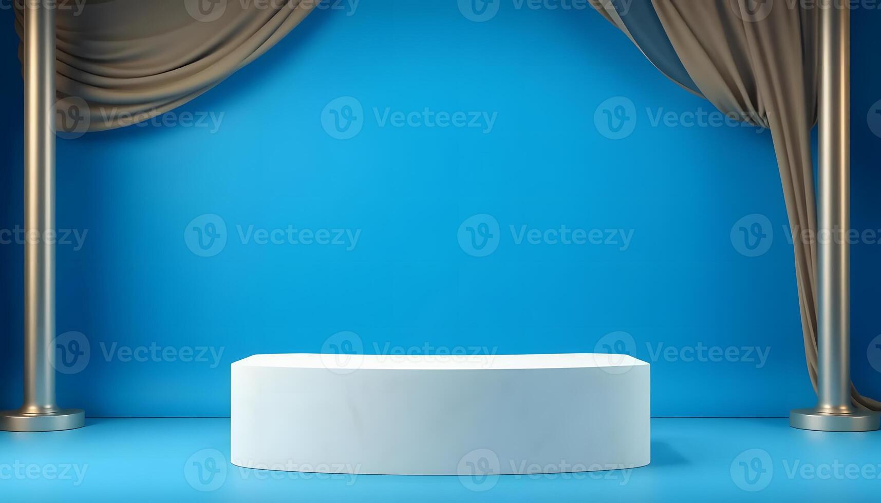 Abstract Minimalist Blue Studio Product Presentation Stage Backdrop Product presentation, mock up, show cosmetic product, Podium, stage pedestal or platform. photo