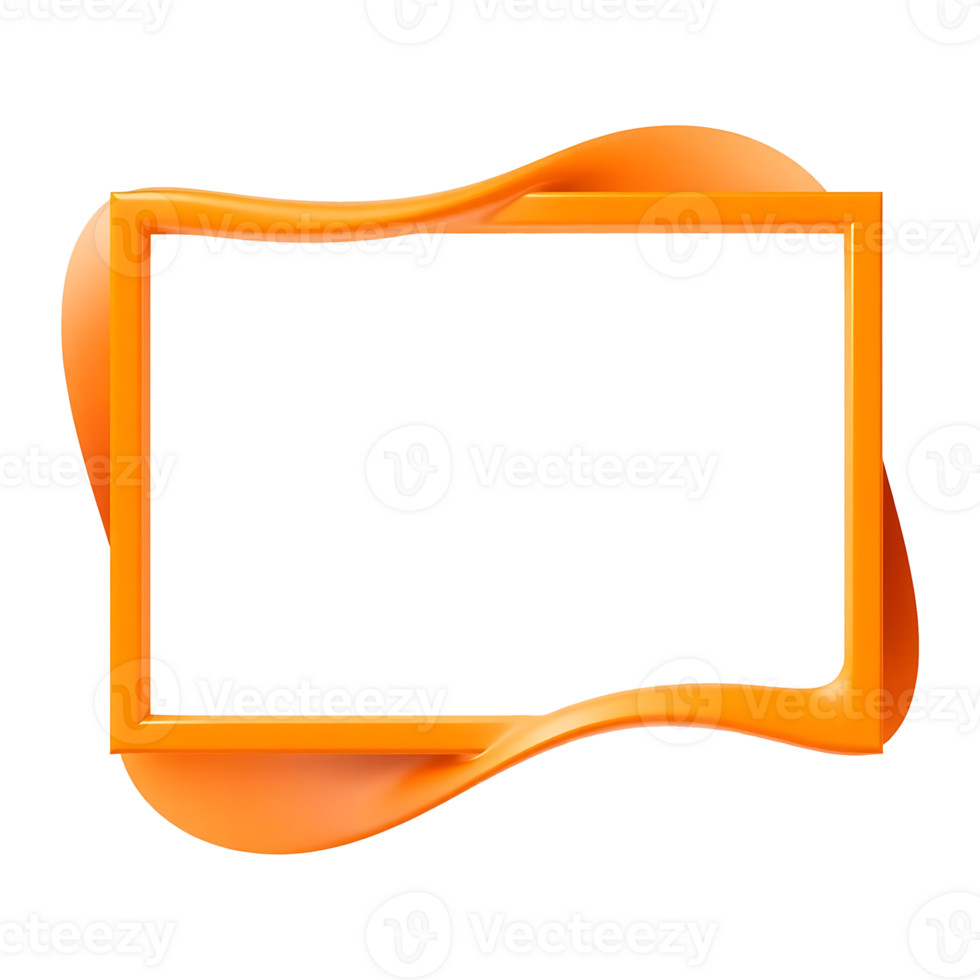 orange frame with curved edges on a transparent background png