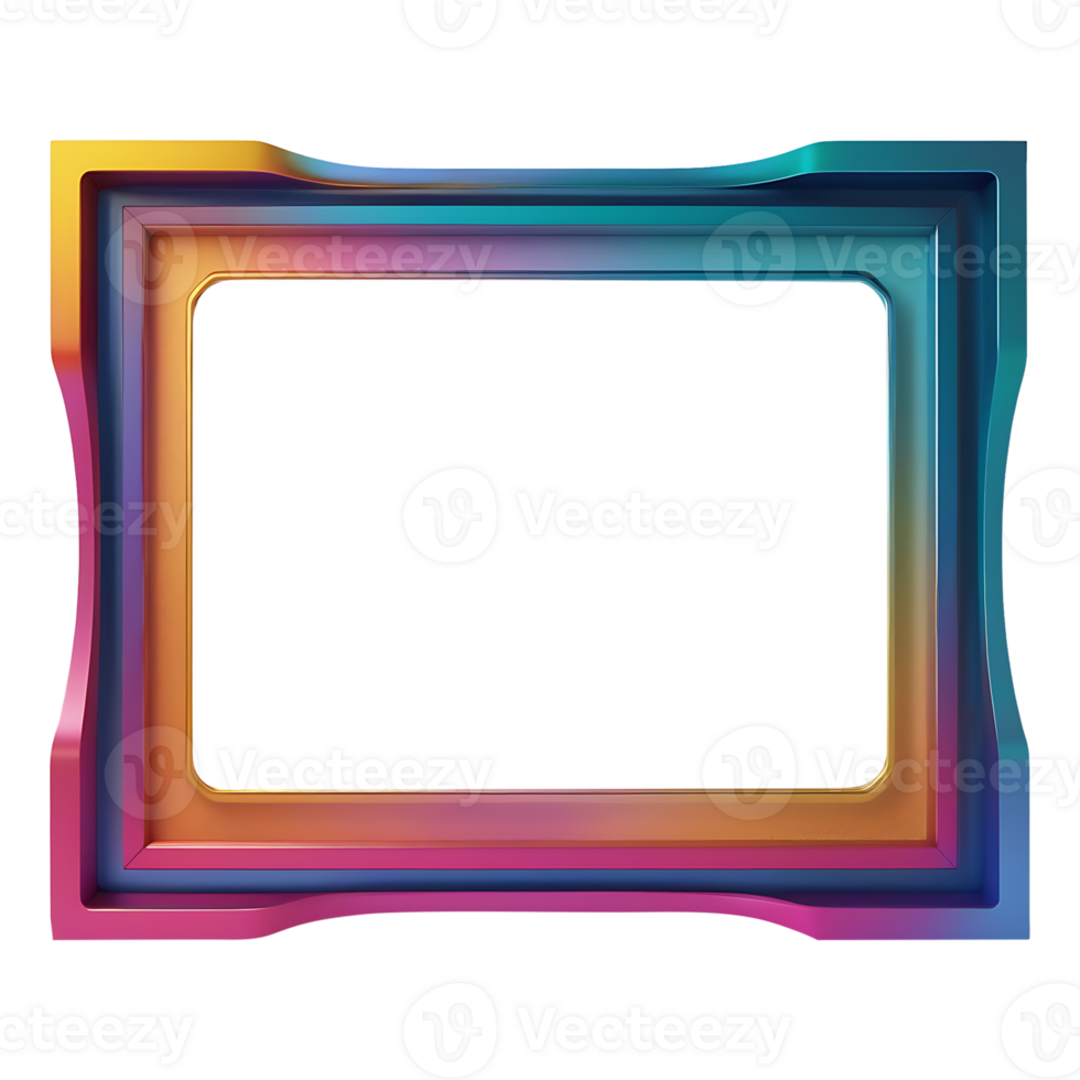 a colorful picture frame on a transparent background png