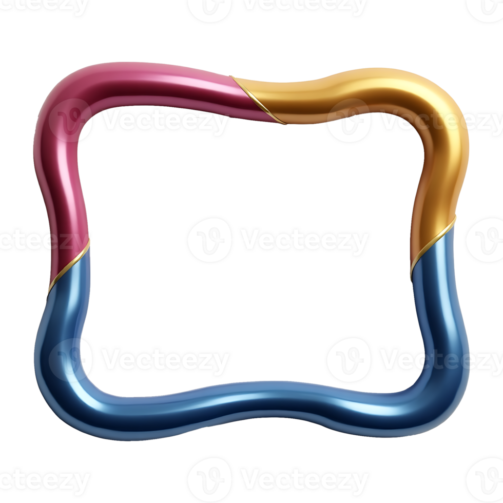a colorful metal frame with a blue and pink handle png