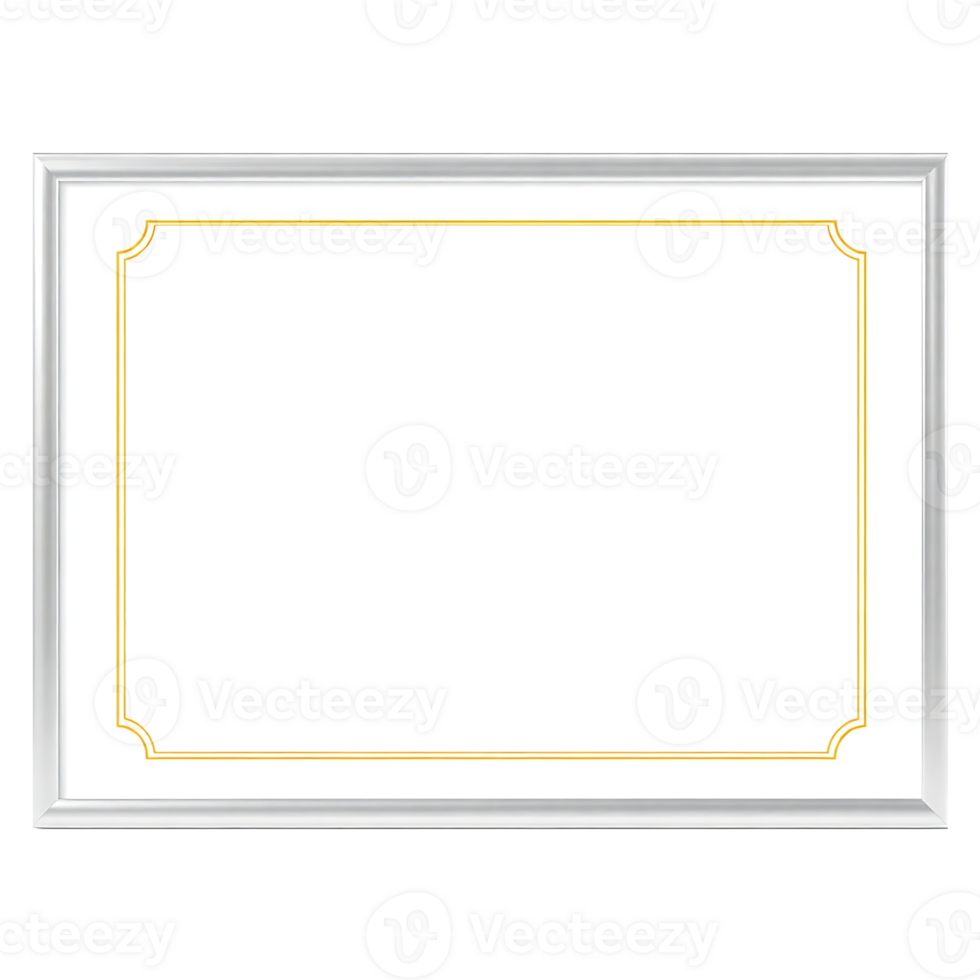 a blank frame with a yellow border on a transparent background png