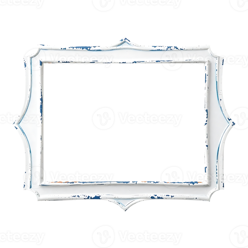 a white frame with blue paint on it png