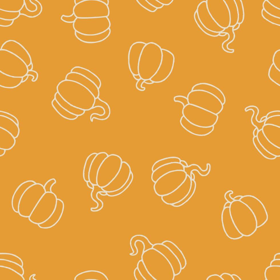 Outline Pumpkin Seamless Pattern Background for Surface Print Fabric Fashion Wrapping vector