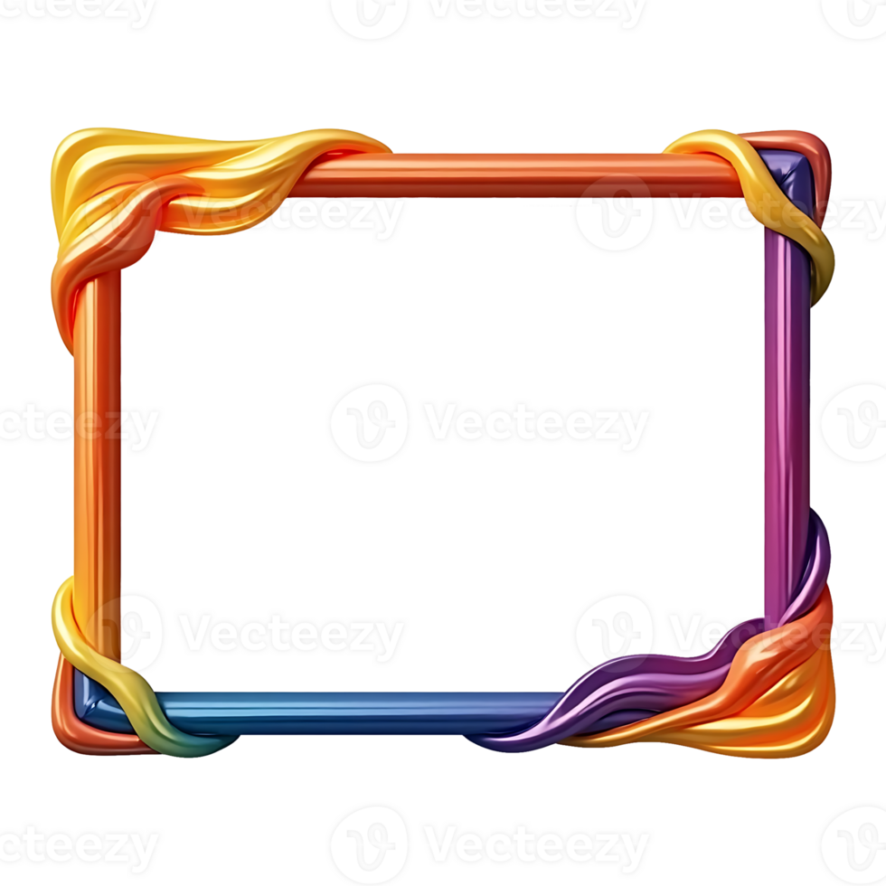 colorful frame with a rainbow swirl on it png