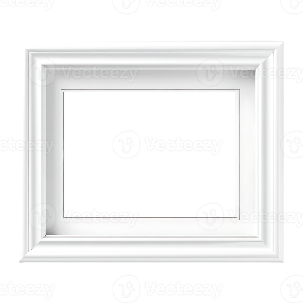 white frame design on transparent background png