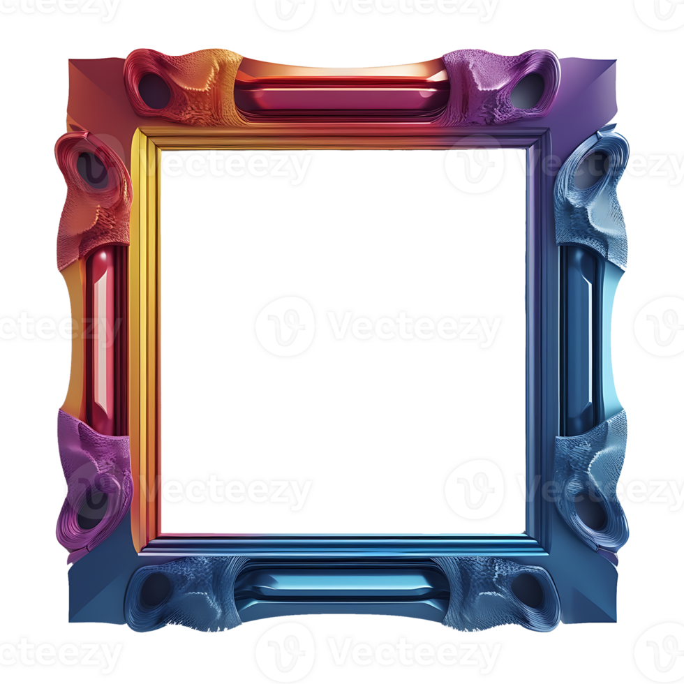 colorful frame design with a transparent background png