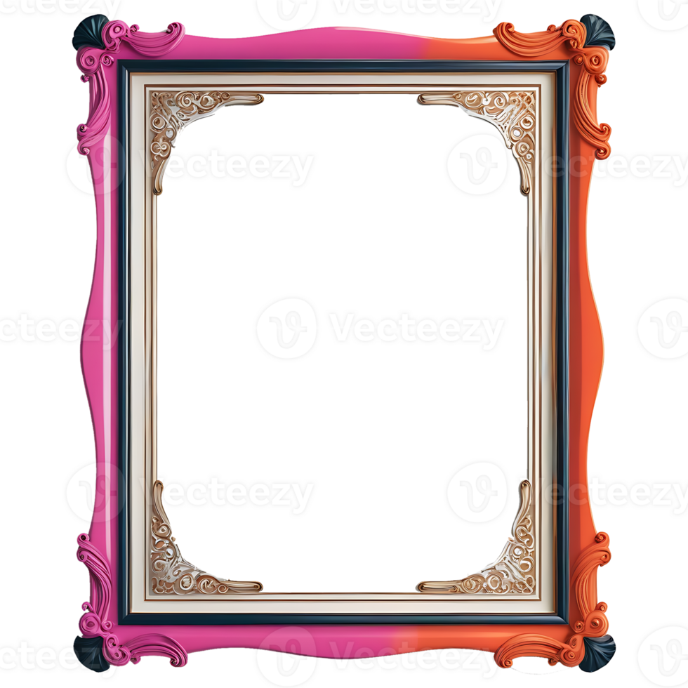 an empty frame with a colorful border png