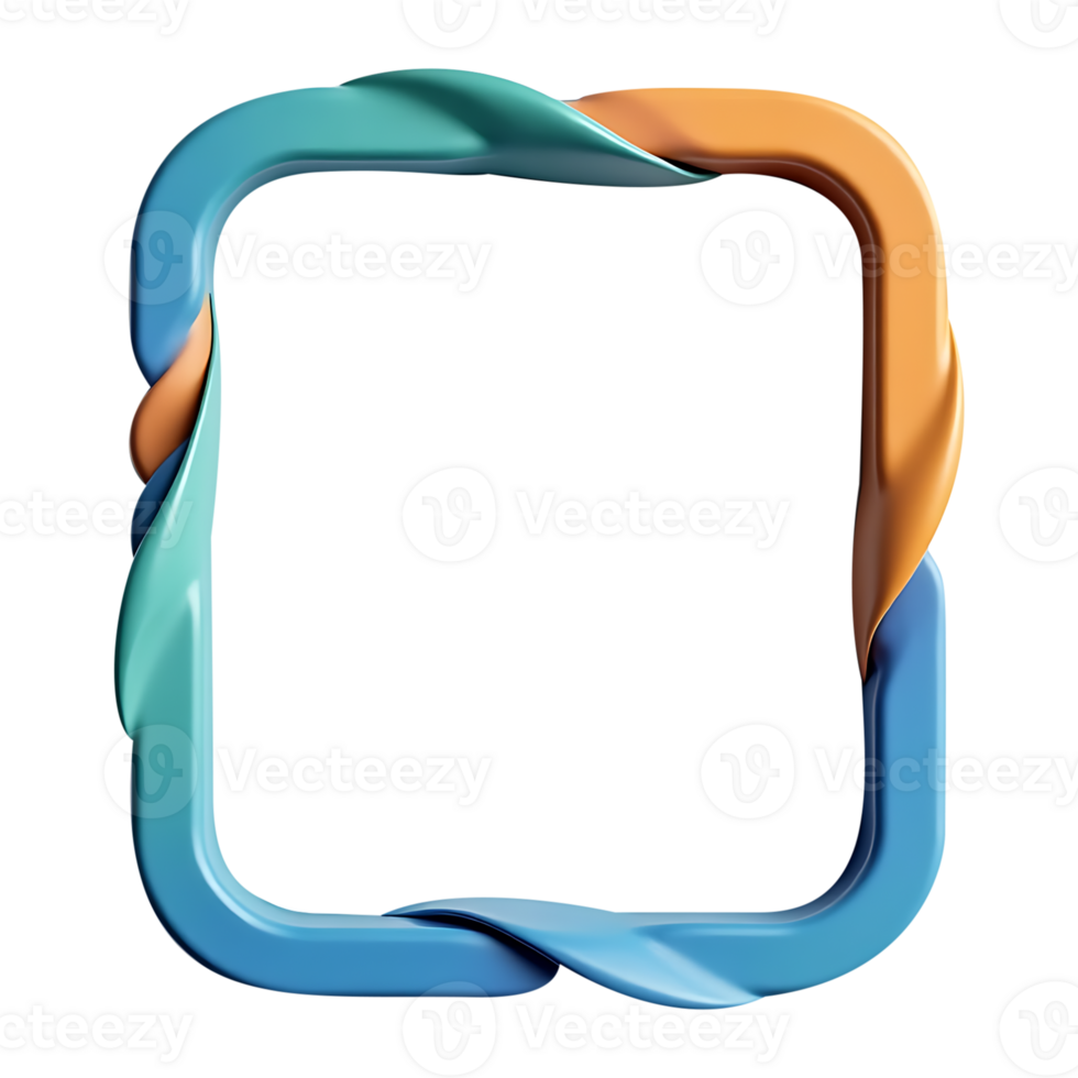 a blue and orange frame with a curved shape png