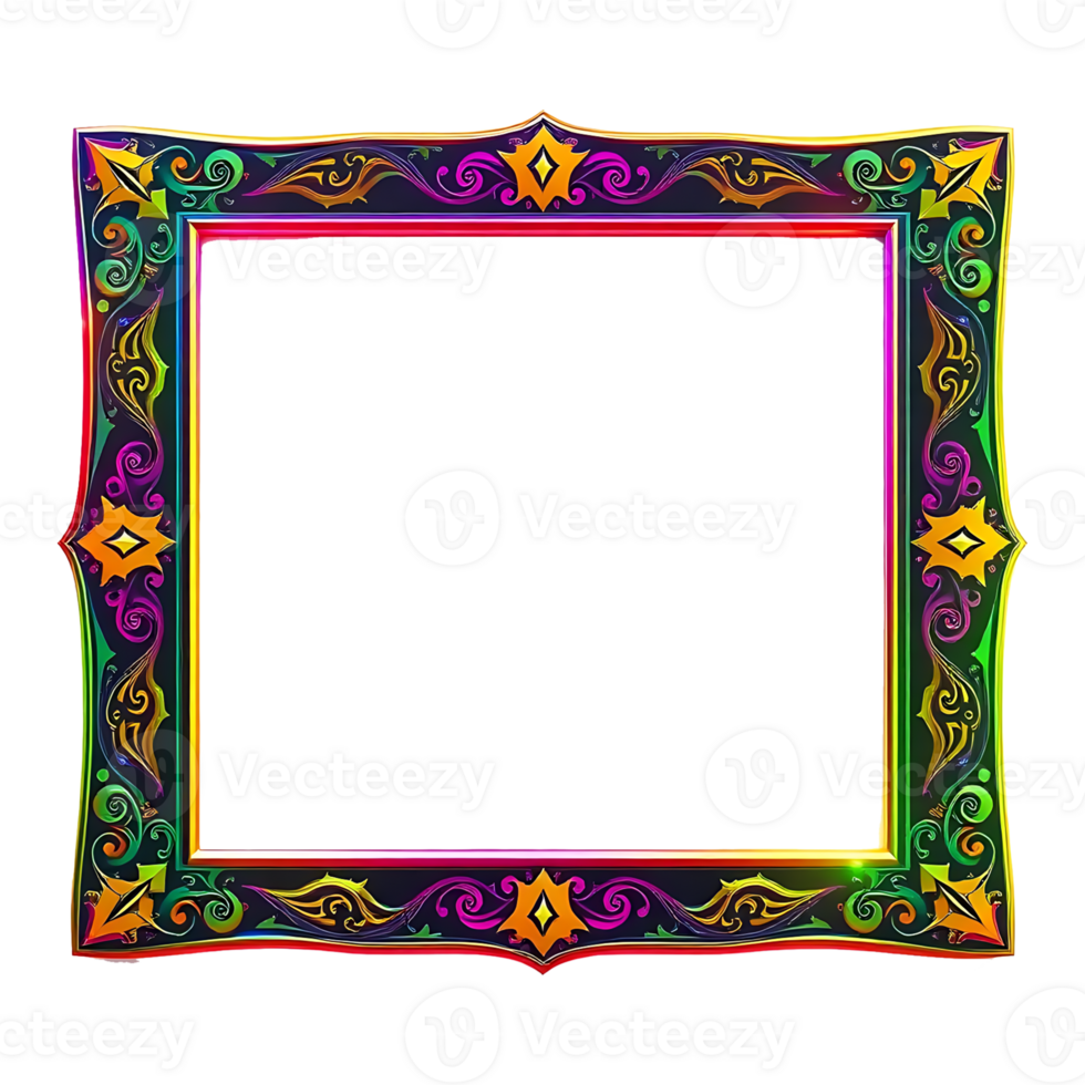 Colorful frame with a colorful design png
