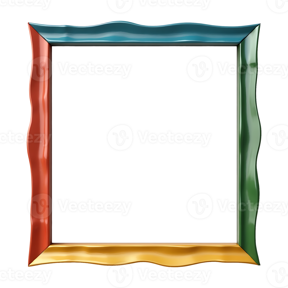 colorful frame with a wavy border on a transparent background png