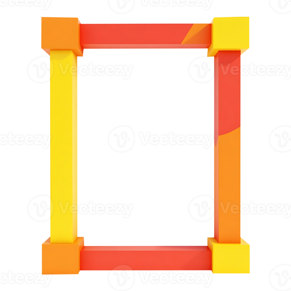 a square frame made of yellow and red blocks png