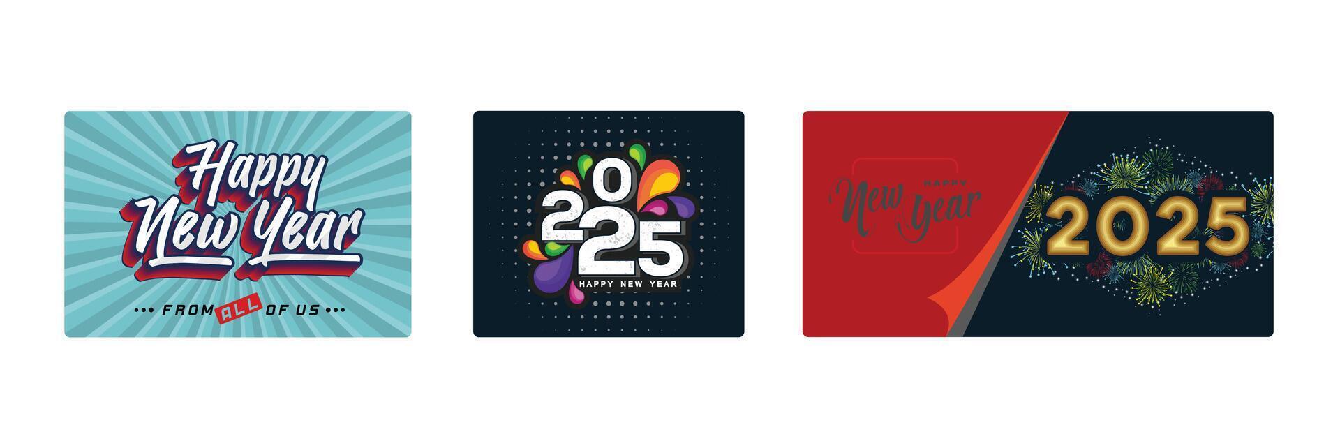 Attractive Happy New Year greeting card design with effects, sparks and fireworks. vector