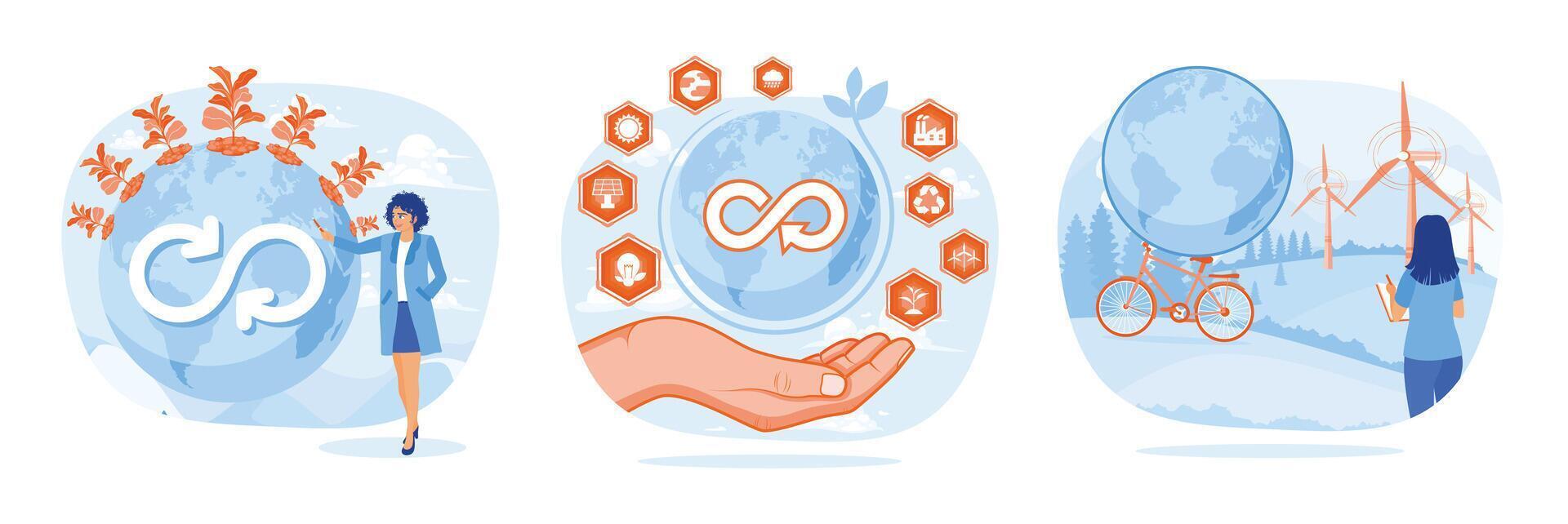Maximizing the efficiency of natural resources. Natural resources concept. vector