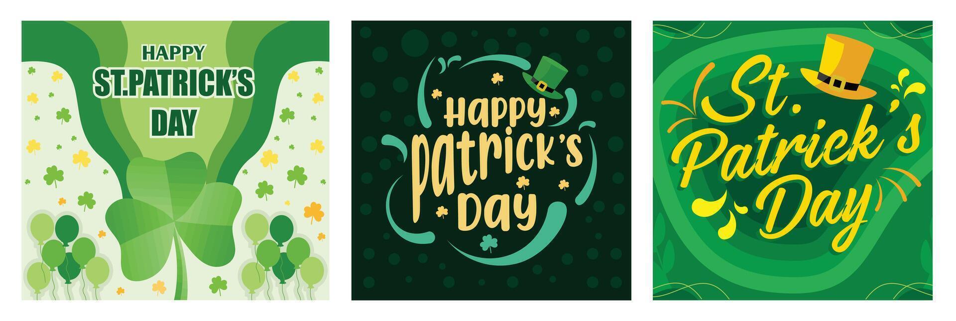 St. Patrick's Day celebration party A lively and joyful Patrick with a Leprechaun hat and clover. vector