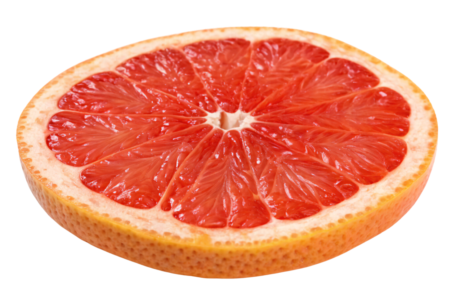 A halved grapefruit with bold, ruby-red flesh and a slightly textured rind. Vibrant and juicy, it captures nature brilliance and flavor png