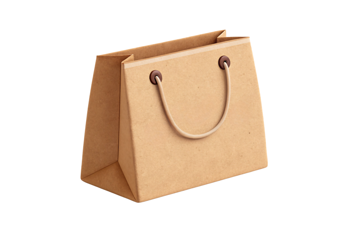 A structured brown bag with rounded handles and sturdy design, ideal for eco-conscious shopping needs png