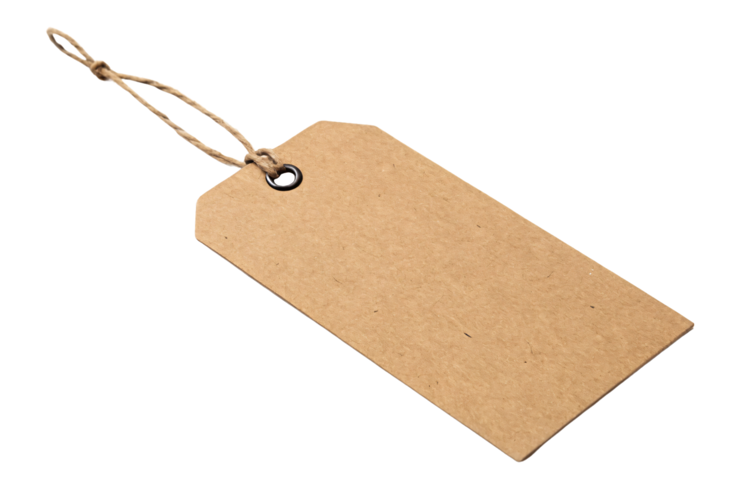 A brown tag, tied with a rustic string loop, showcasing a practical use for attaching to items png