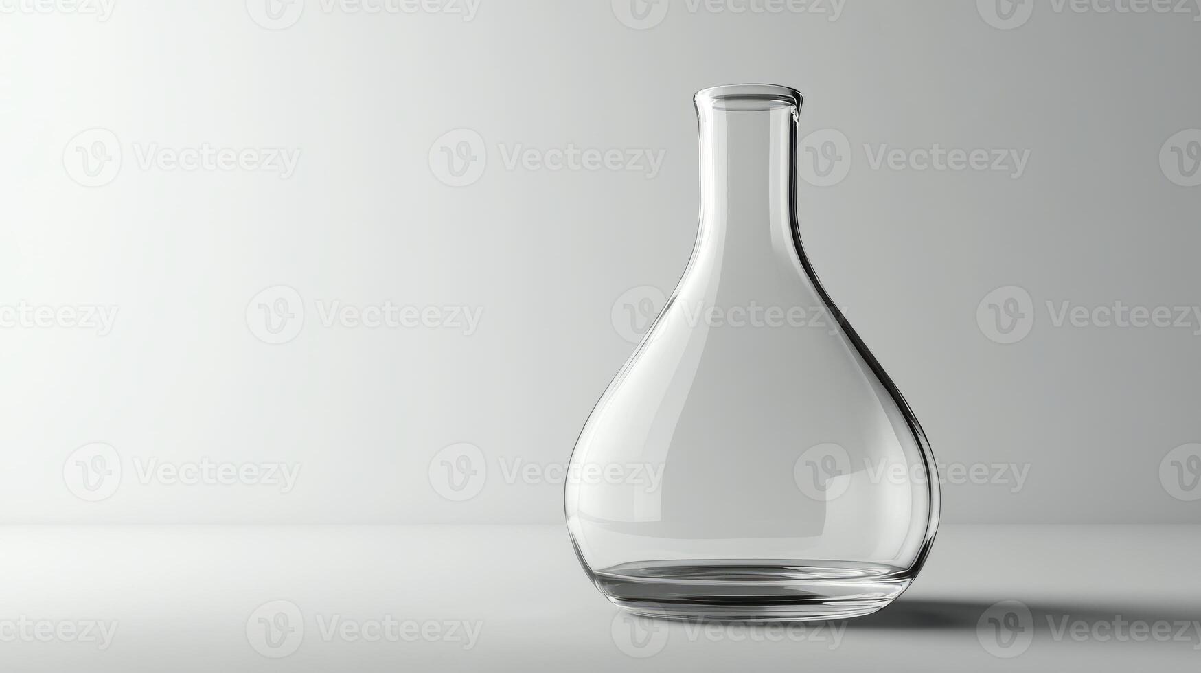 A simple, elegant glass vase on a neutral background, perfect for modern home decor and minimalist interior design. photo
