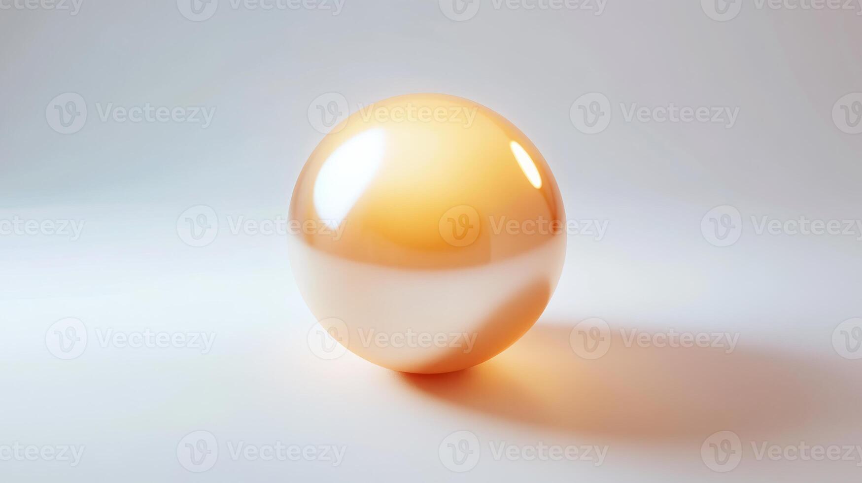 A glossy, reflective sphere with warm tones on a minimalist background, showcasing elegance and simplicity. photo