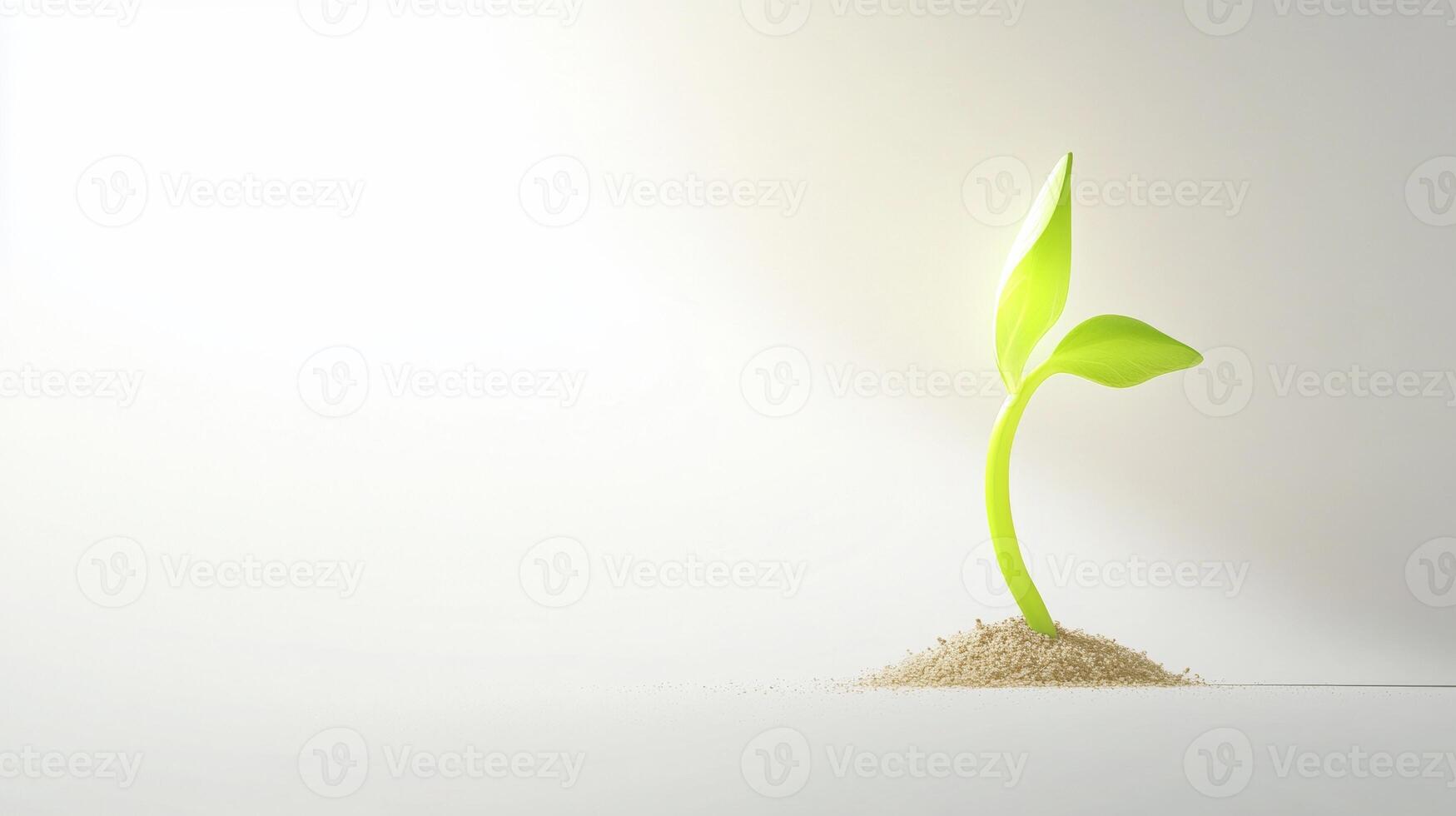 New Life, A Minimalist Image of a Seedling Emerging from the Earth, Symbolizing Growth, Renewal, and the Promise of a Brighter Future photo