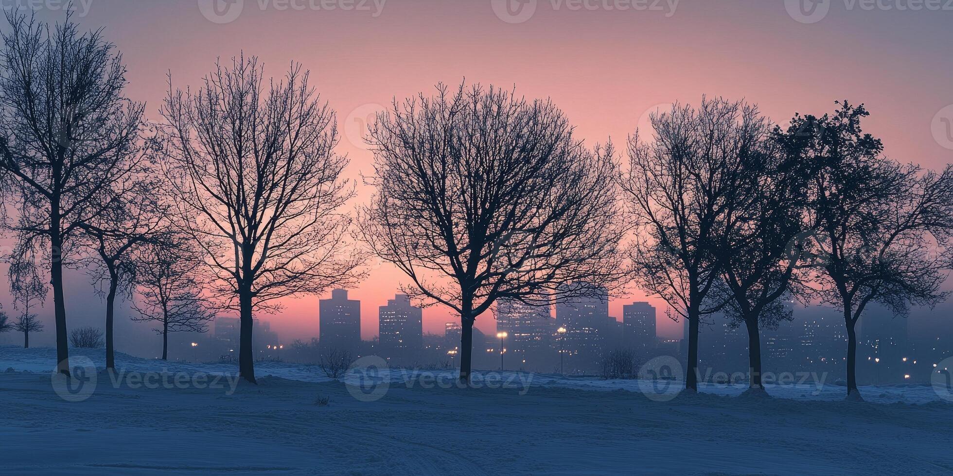 Winter Cityscape at Dawn photo