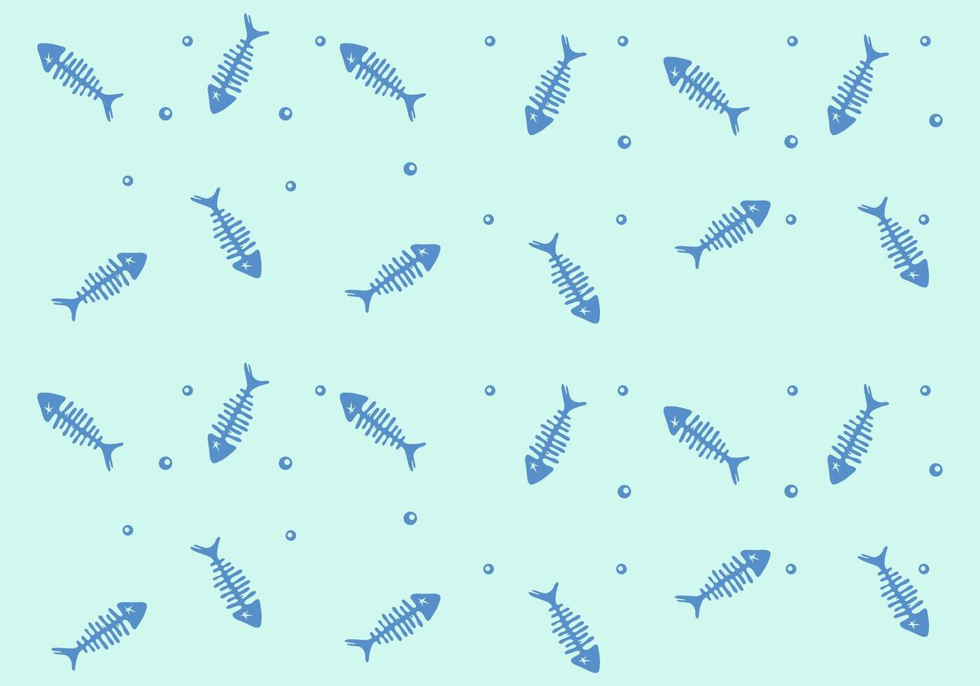 Fish spines pattern background illustration layout textile print art editable vector