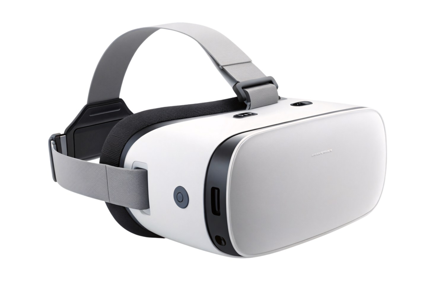 A white headset with black accents, offering an ergonomic fit and modern functionality for enhanced virtual reality gaming or exploration png