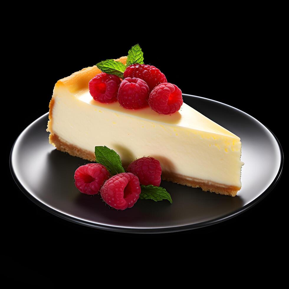 New york style cheesecake delight nyc dessert photography modern setting close-up view sweet temptation photo