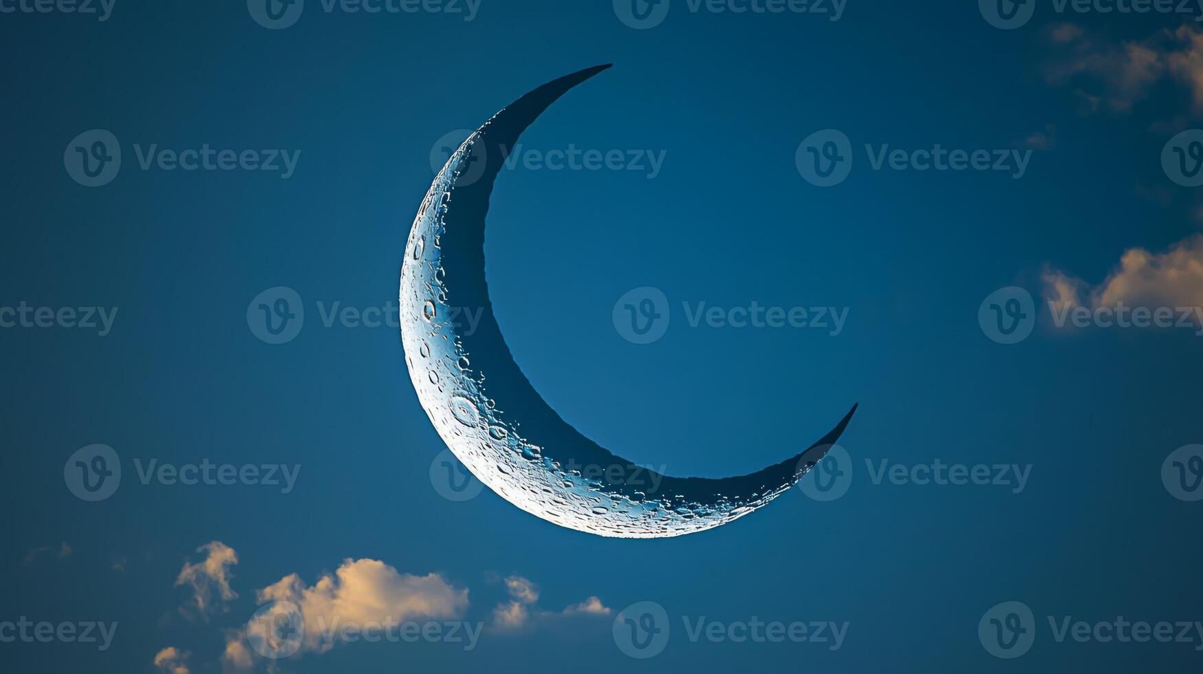 The moon is seen in the sky with clouds photo