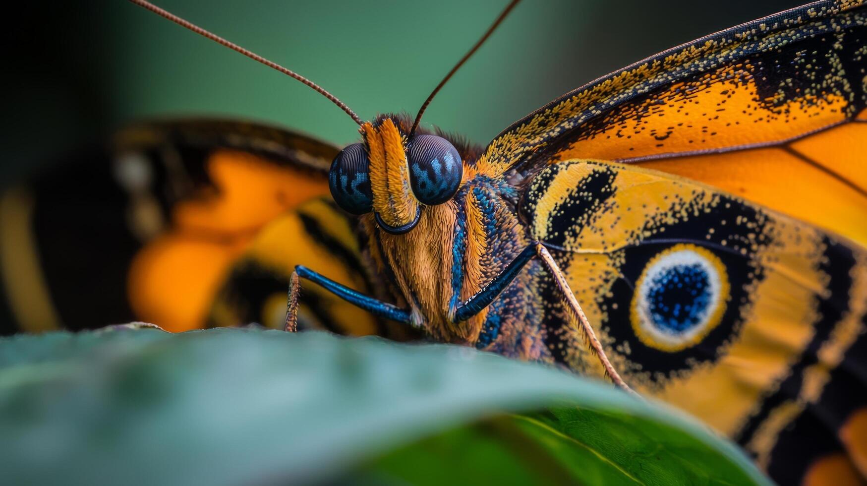 A close up of a butterfly with large eyes photo