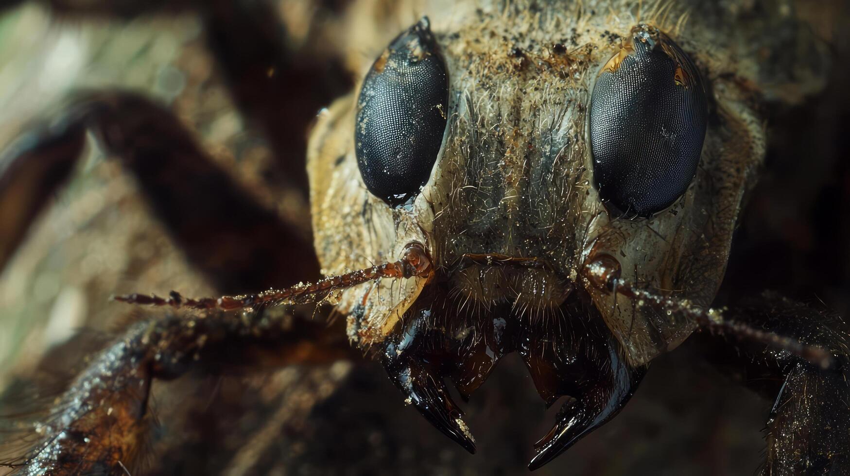 A close up of a bug with big eyes photo