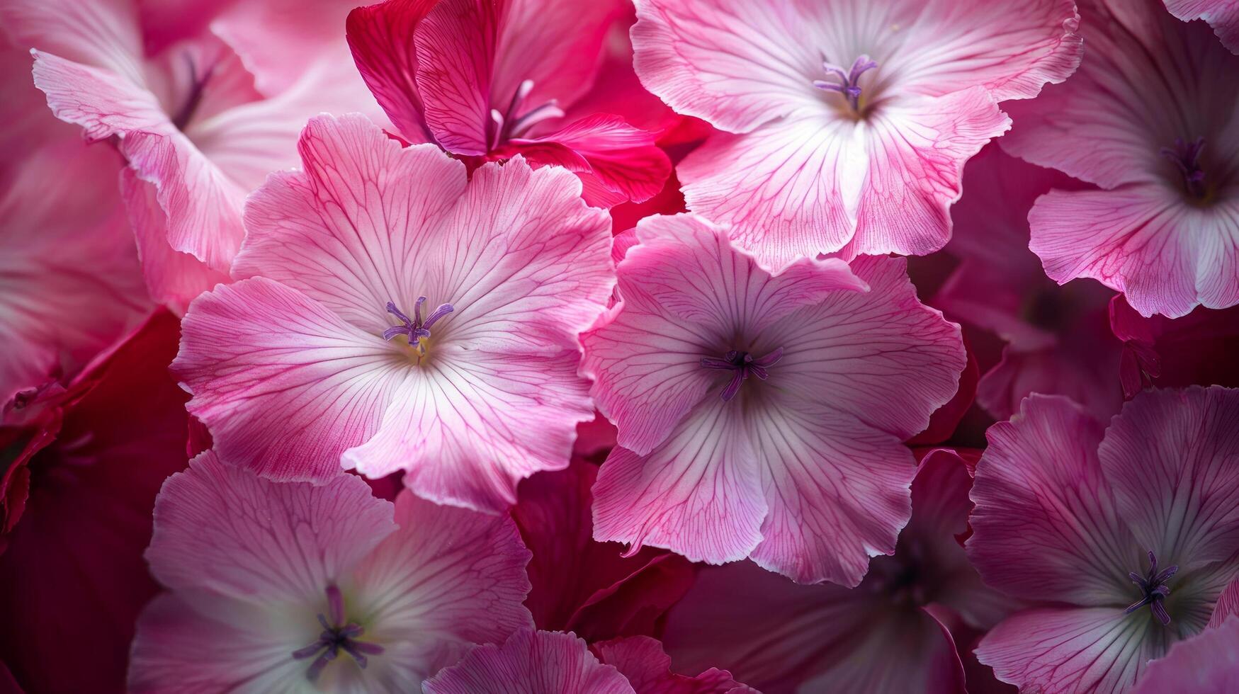 A bunch of pink flowers are shown in a photo