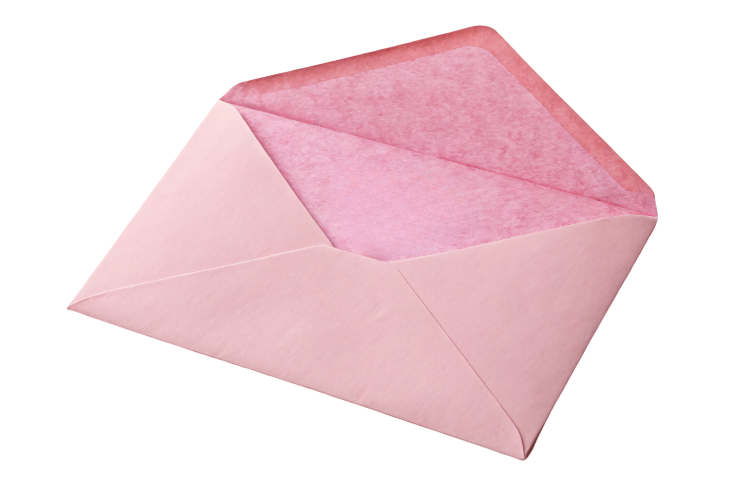 An open pink envelope with a soft interior, appearing inviting and romantic, ideal for heartfelt letters png