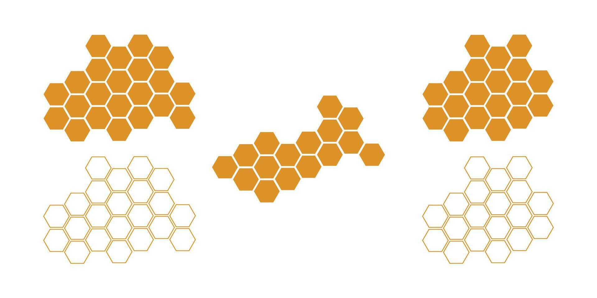 Honeycomb icon design in orange and white. Honeycomb sign. vector