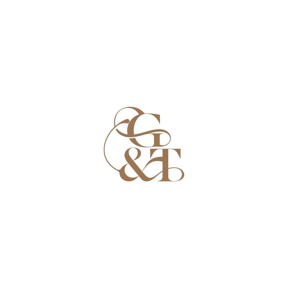 bold serif initial calligraphy wedding concept monogram letter elegant and luxury concept GT vector
