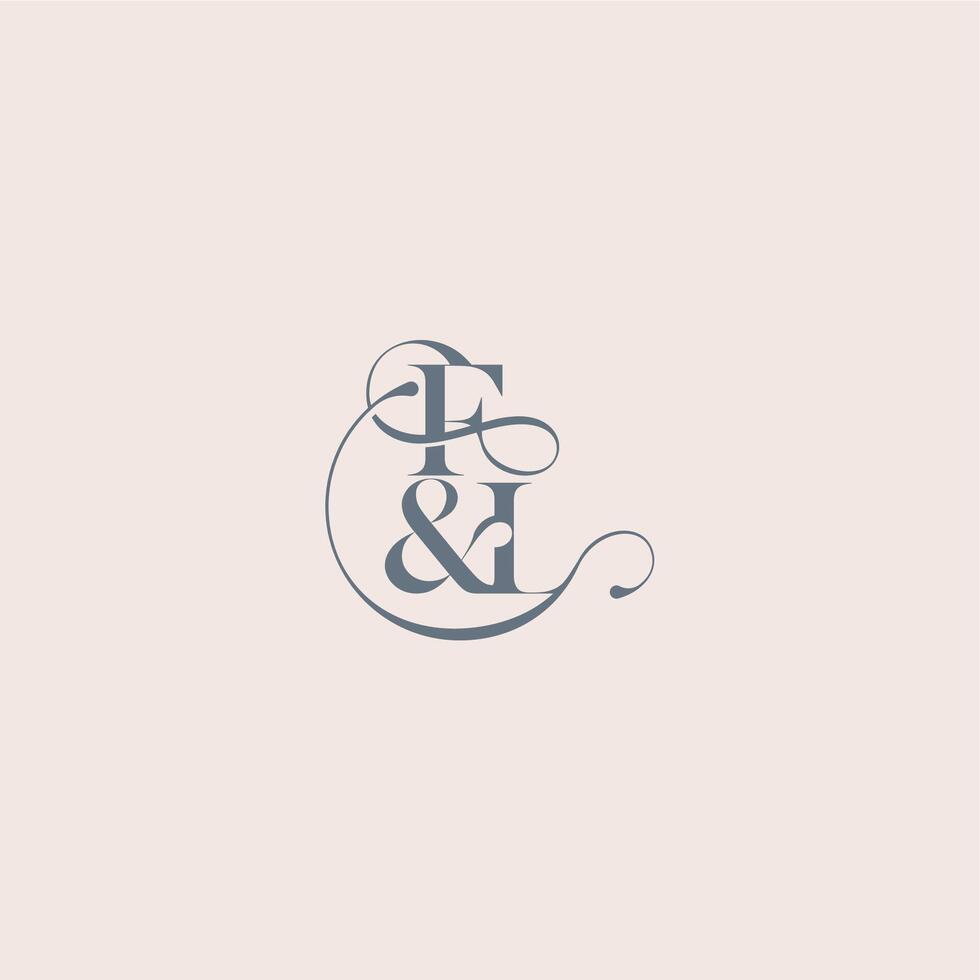 bold serif initial calligraphy FL elegant and luxury concept wedding concept monogram letter vector