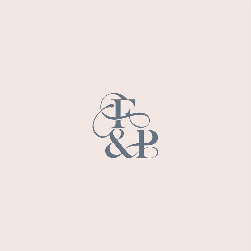 bold serif initial calligraphy FP elegant and luxury concept wedding concept monogram letter vector