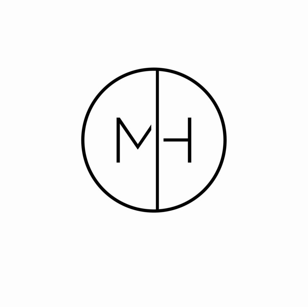 Logo MH Elegant Design. icon mh luxury home construction building sign symbol logo in white background vector