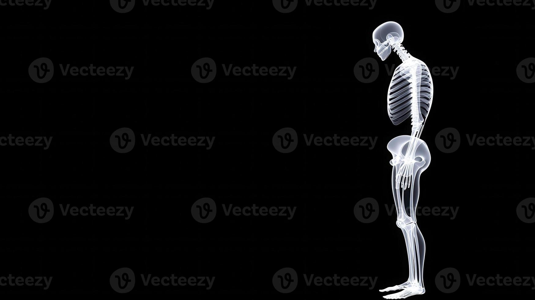 Glowing Skeletal Figure in Digital Render photo