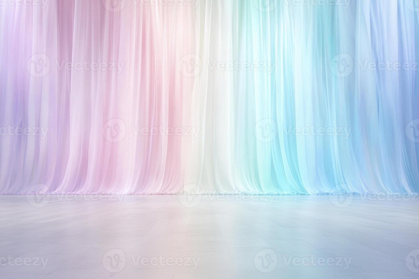 Envision a groundbreaking corporate summit unveiling a futuristic stage design, where innovation seamlessly intertwines with collaboration Imagine blurred silhouettes of industry leaders converging photo