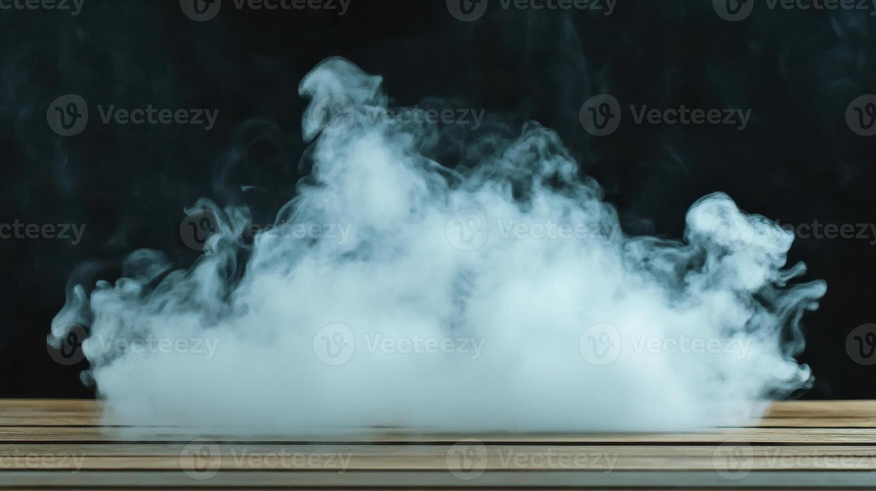 Mystical White Smoke Cloud Floating Above Wooden Surface, Evoking Mystery, Ethereal Beauty, and Atmospheric Serenity, A Captivating Image for Creative Projects Related to Science, Art, Abstract photo